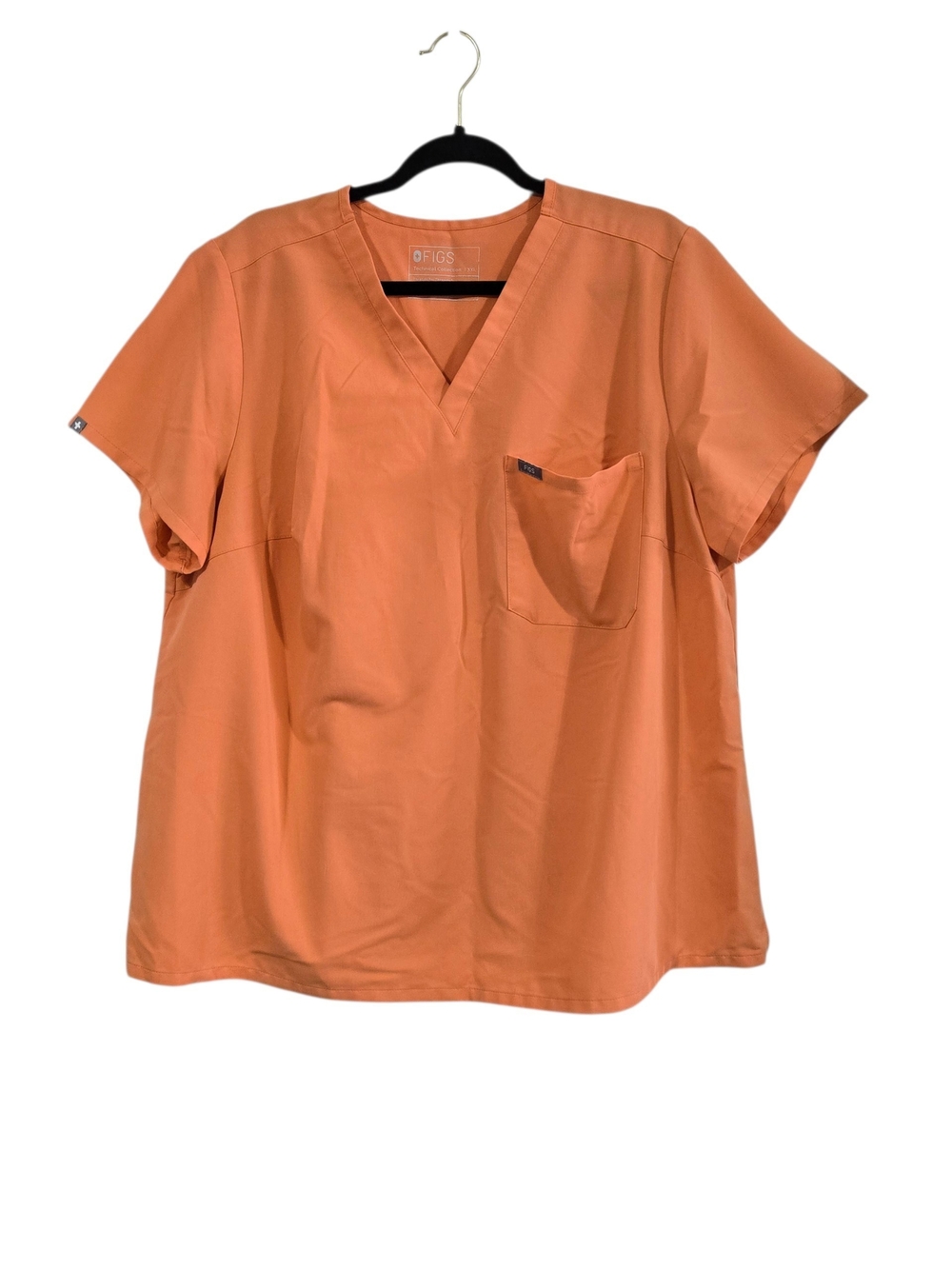 Figs Women's Catarina Scrub Top V-Neck Short Sleeve Burnt Orange 3XL One Pocket